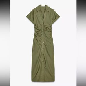 Zara Linen blend midi dress